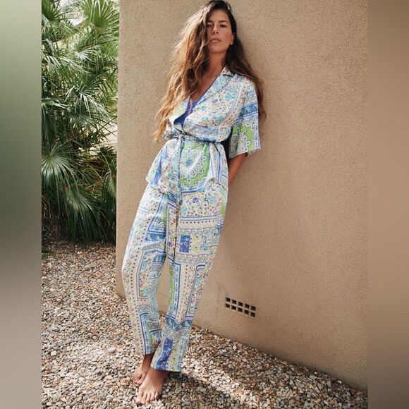 ZARA BOHO PAISLEY PRINTED PANTS - Picture 1 of 6